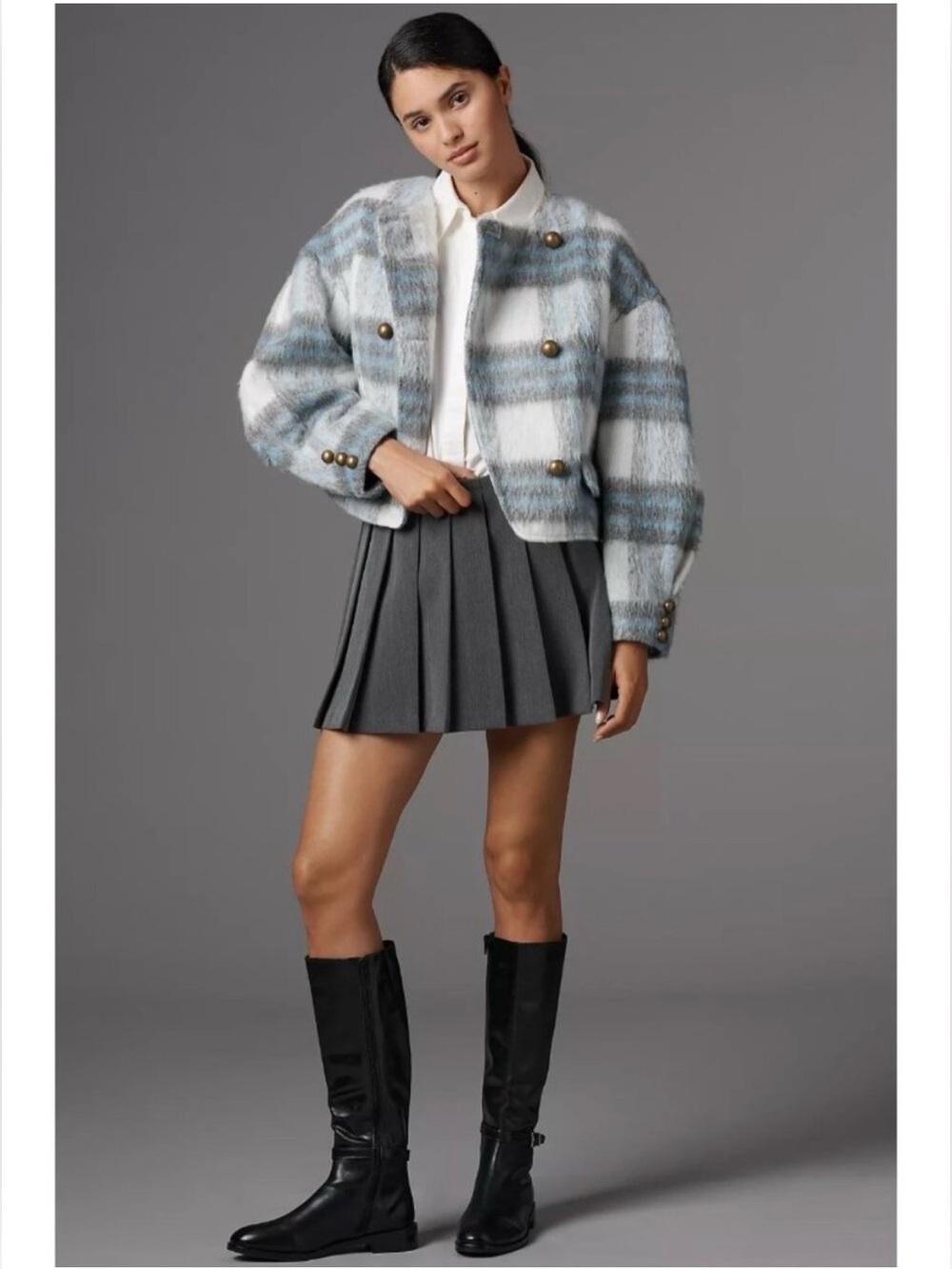 Maeve Plaid Wool Blend Jacket
